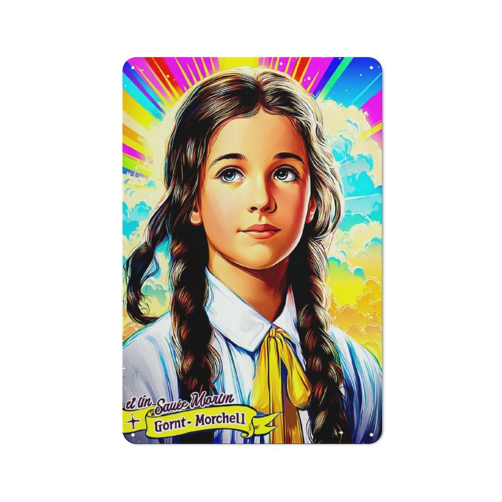 Junmoney Rainbow Dreams A Whimsical Journey Vintage Tin Sign 30X20cm, Country Style Bistro Wall Plaque For Bakery, Diner, Cafe Or Family Room