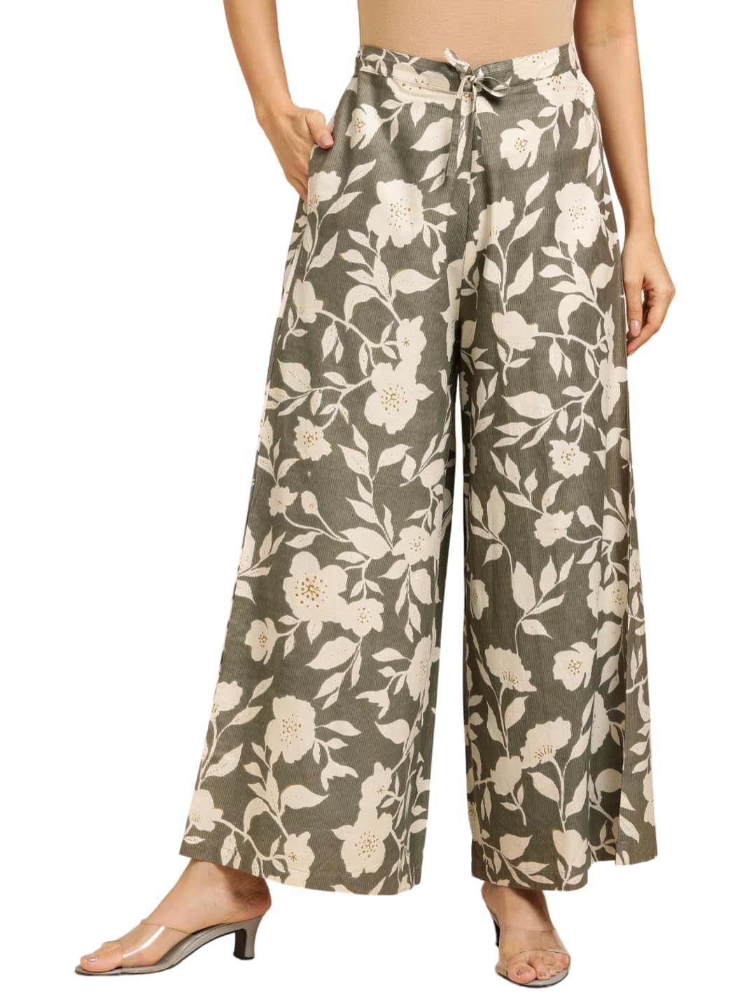ratan Women's Cotton Printed Loose Fit Flared Wide Leg Palazzo Pants-picture-36