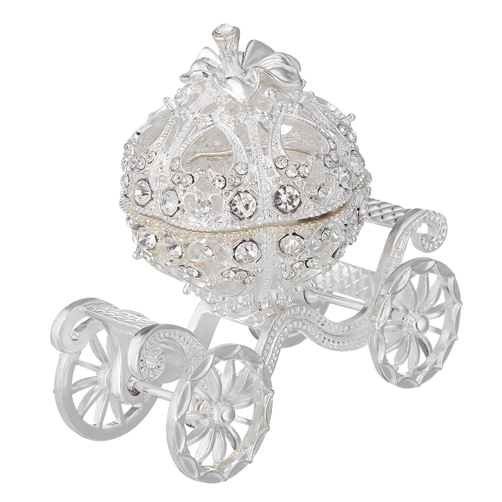 Boîte à bijoux métal argenté citrouille décoration intérieure et rangement