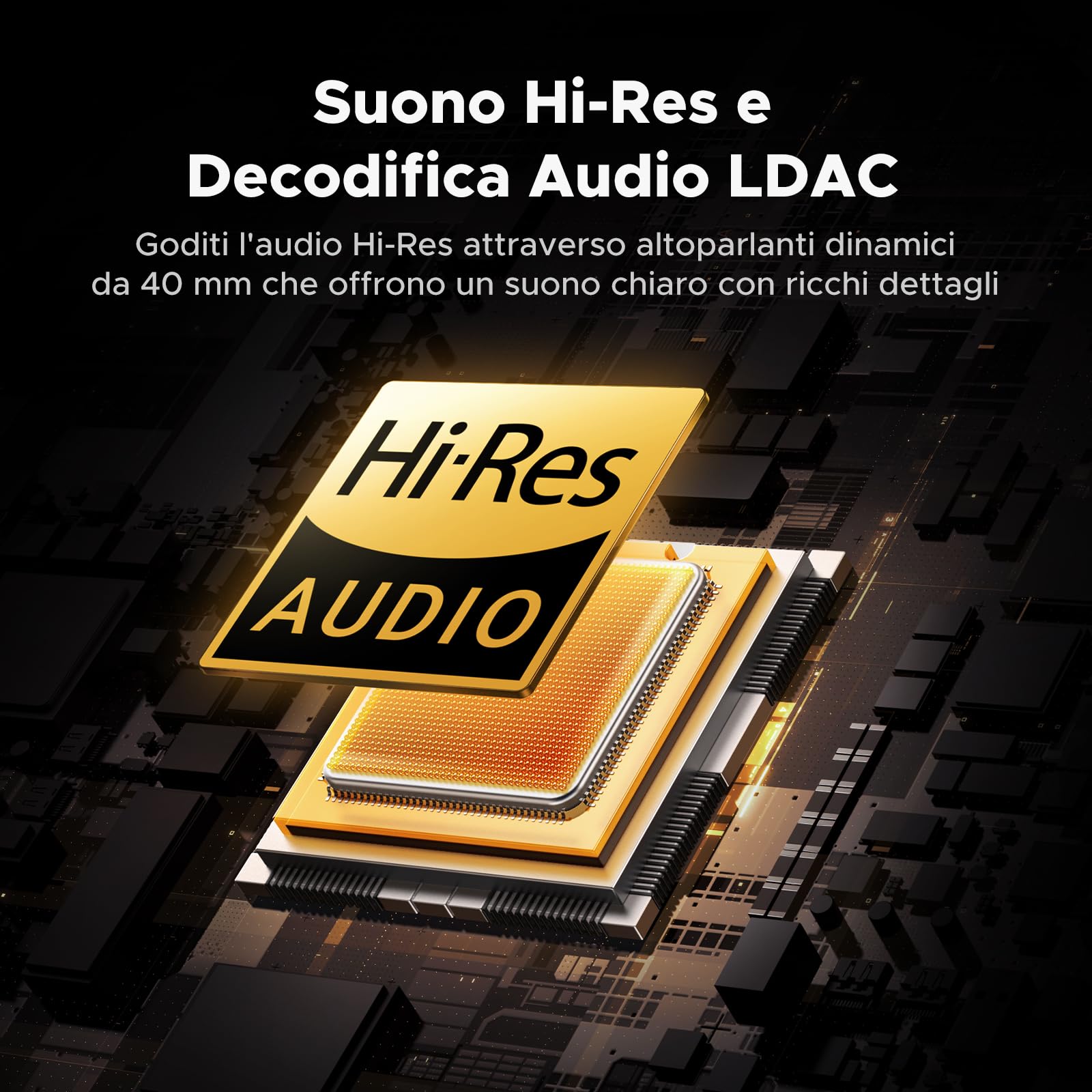 UGREEN Studio Pro Cuffie Bluetooth Over-ear ANC Adattiva 48dB Hi res | Cuffie Bluetooth Cancellazione Attiva del Rumore Ibrida Adattiva 48dB Bluetooth 6.0 120 Ore Audio Spaziale Equalizzatore Nero