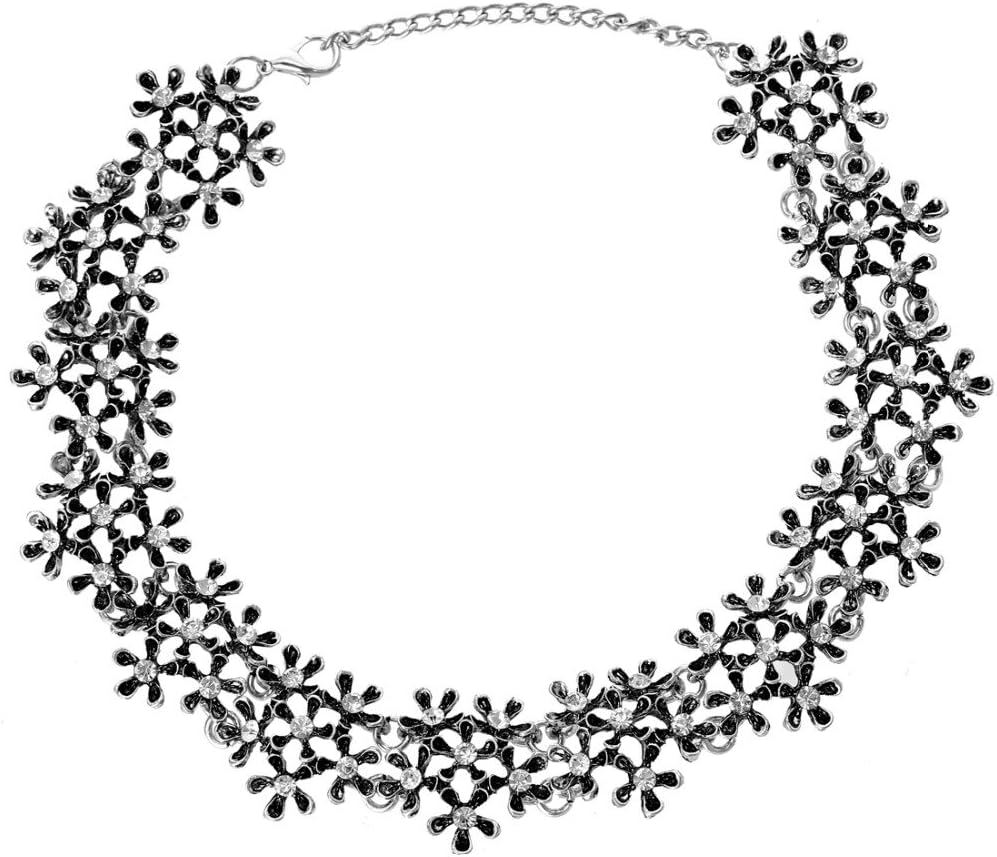 Oxidized Silver Party Wear Stylish Choker Necklace For Women & Girls(Silver)(8428np)