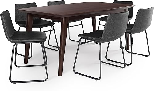 Miniatura 19 de SIMPLIHOME Warner - Silla de comedor moderna de mediados de siglo (juego de 2) en piel sintética vegana marrón envejecida, para el comedor Marrón