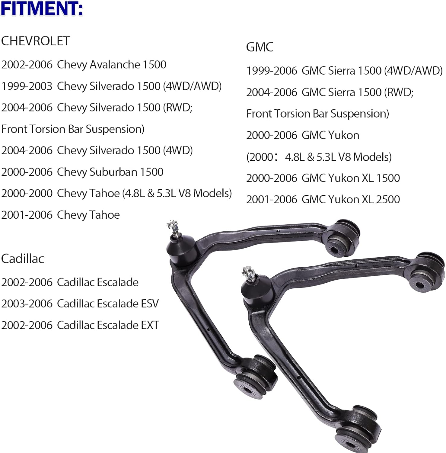 LCWRGS 8pcs RWD Front Suspension Kit For 1999-2006 Chevy Silverado GMC Sierra 1500 2 Upper Control Arms 2 Lower Ball Joints 4 Outer Inner Tie Rods