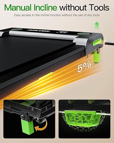 Miniatura 3 de Caminadora para caminar debajo del escritorio, 2 en 1, cinta de correr de escritorio, ahorro de espacio para oficina en casa, calcomanías portátiles