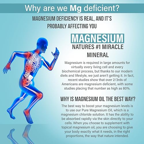 Miniatura 6 de Spray de aceite de magnesio puro, espray de magnesio para pies, 12 onzas líquidas (dura 9 meses), espray tópico orgánico de magnesio de grado USP,