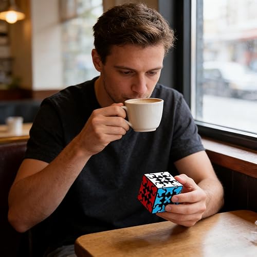Miniatura 3 de AI-YUN Cubo de velocidad 3x3, cubo de engranajes 3x3, giro suave 3x3x3 rompecabezas de cubo de engranajes, rompecabezas de juguetes para el cerebro