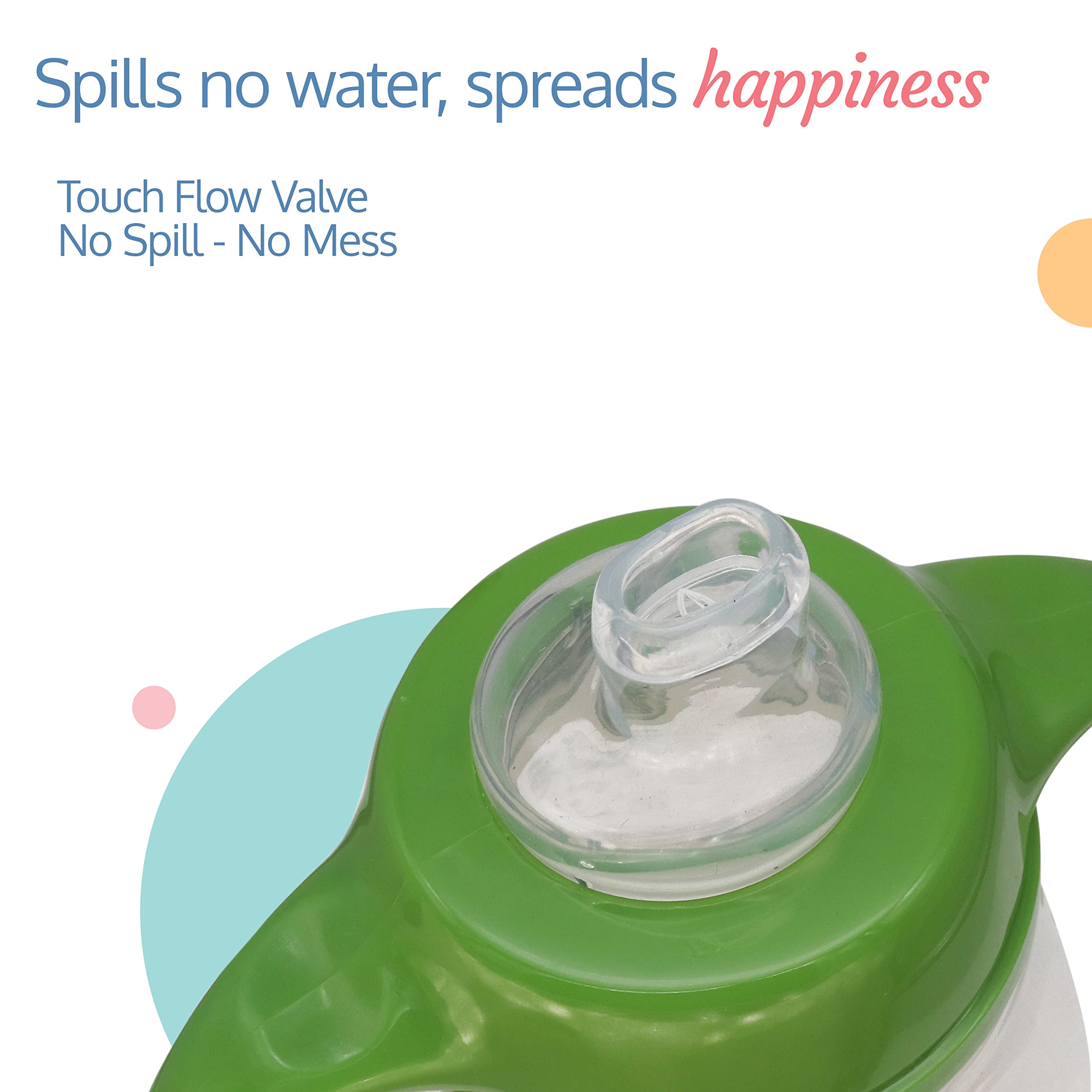 LuvLap Clever Frog Spout Sipper for Infant/Toddler/Kids, 210ml, Anti-Spill Sippy Cup with Soft Silicone Spout BPA Free, 1 Year+ (Green) 2