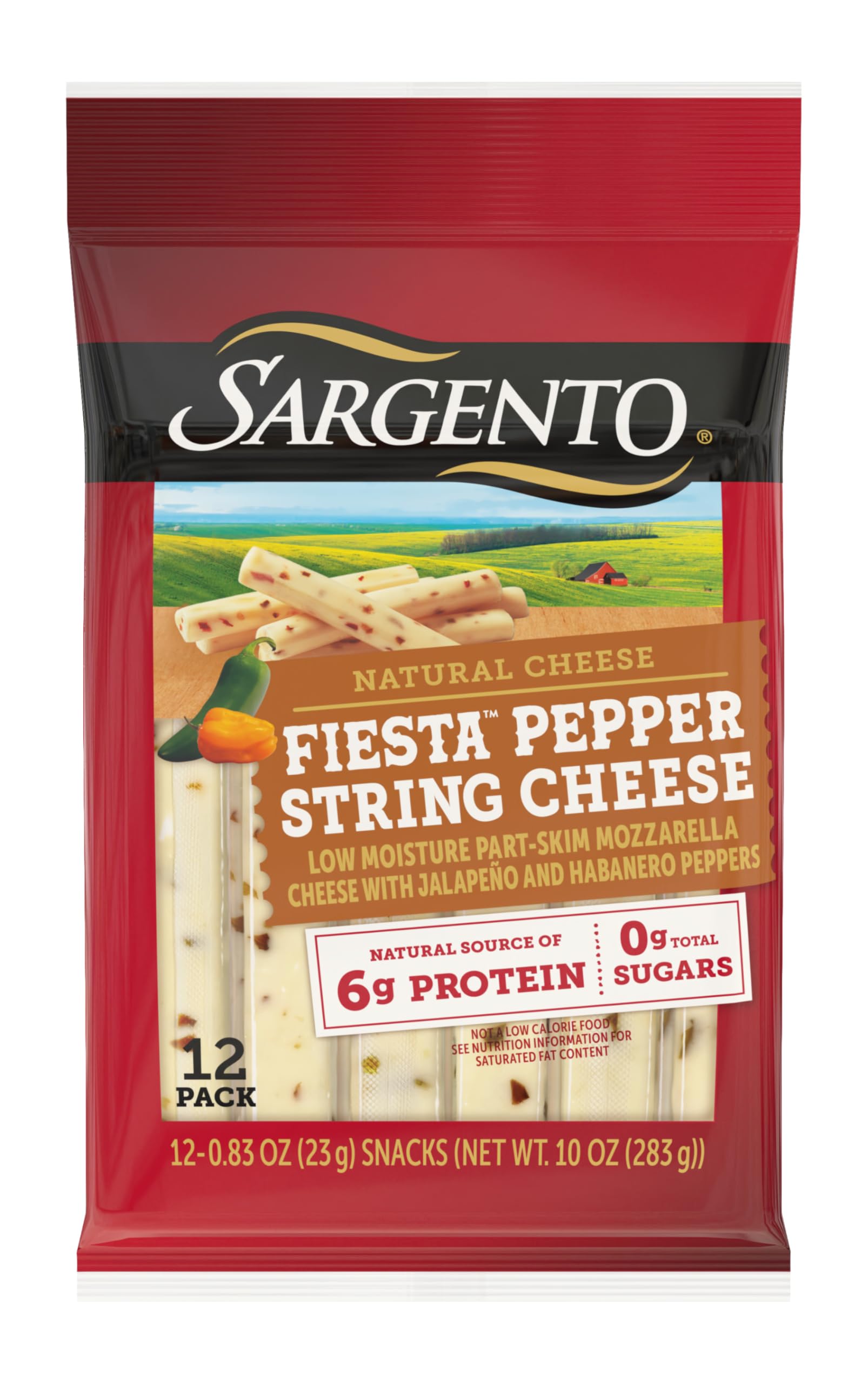 Sargento Fiesta Pepper String Cheese, 12-pack