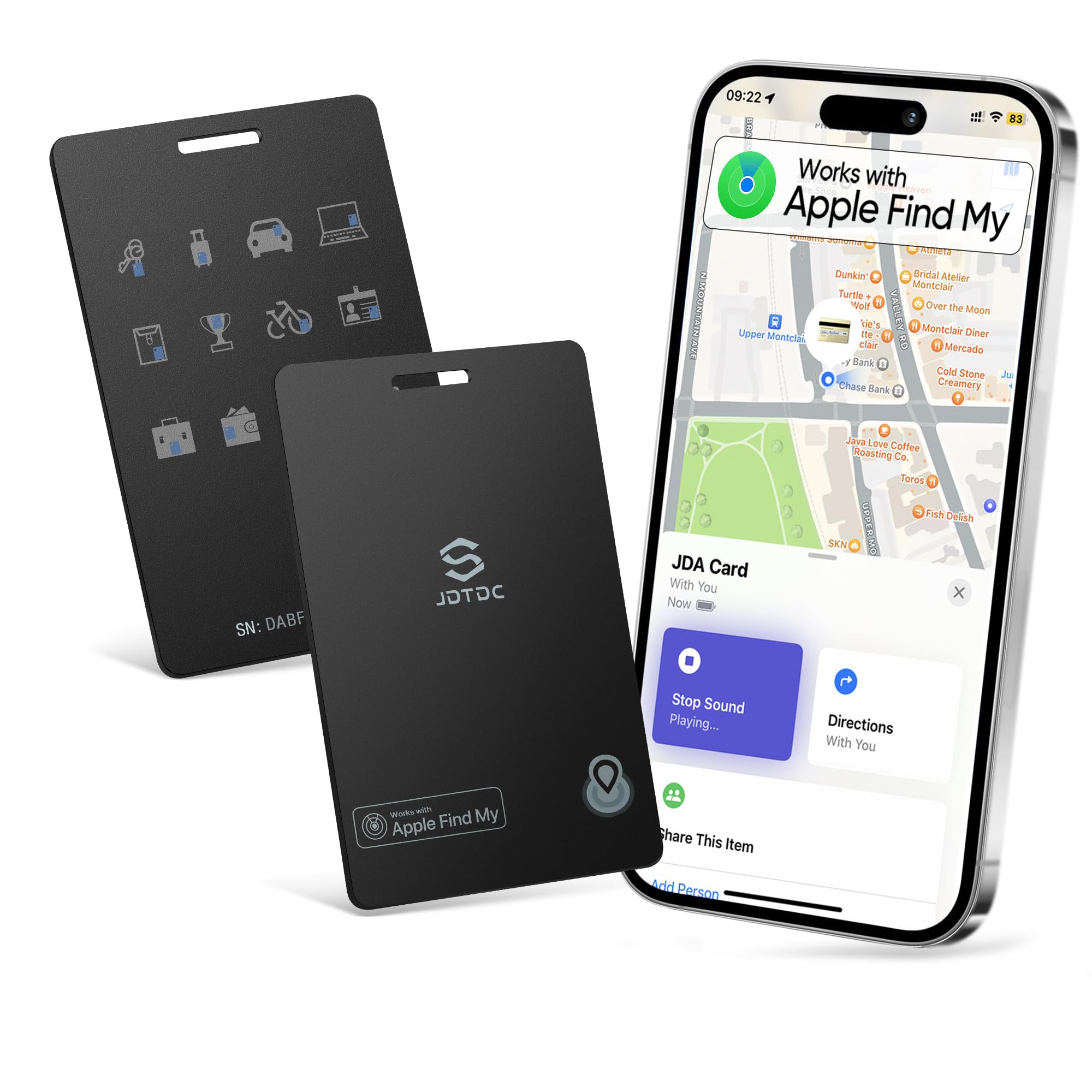 Wallet-Tracker-Card, Apple MFi Certified Item-Finder Work with Apple Find My (iOS Only), Wallet-Locator-Tracke-Card for Passport,Luggage Key Tracker,Smart-Credit-Card-Tracker, IP68 Waterproof, 2 Pack