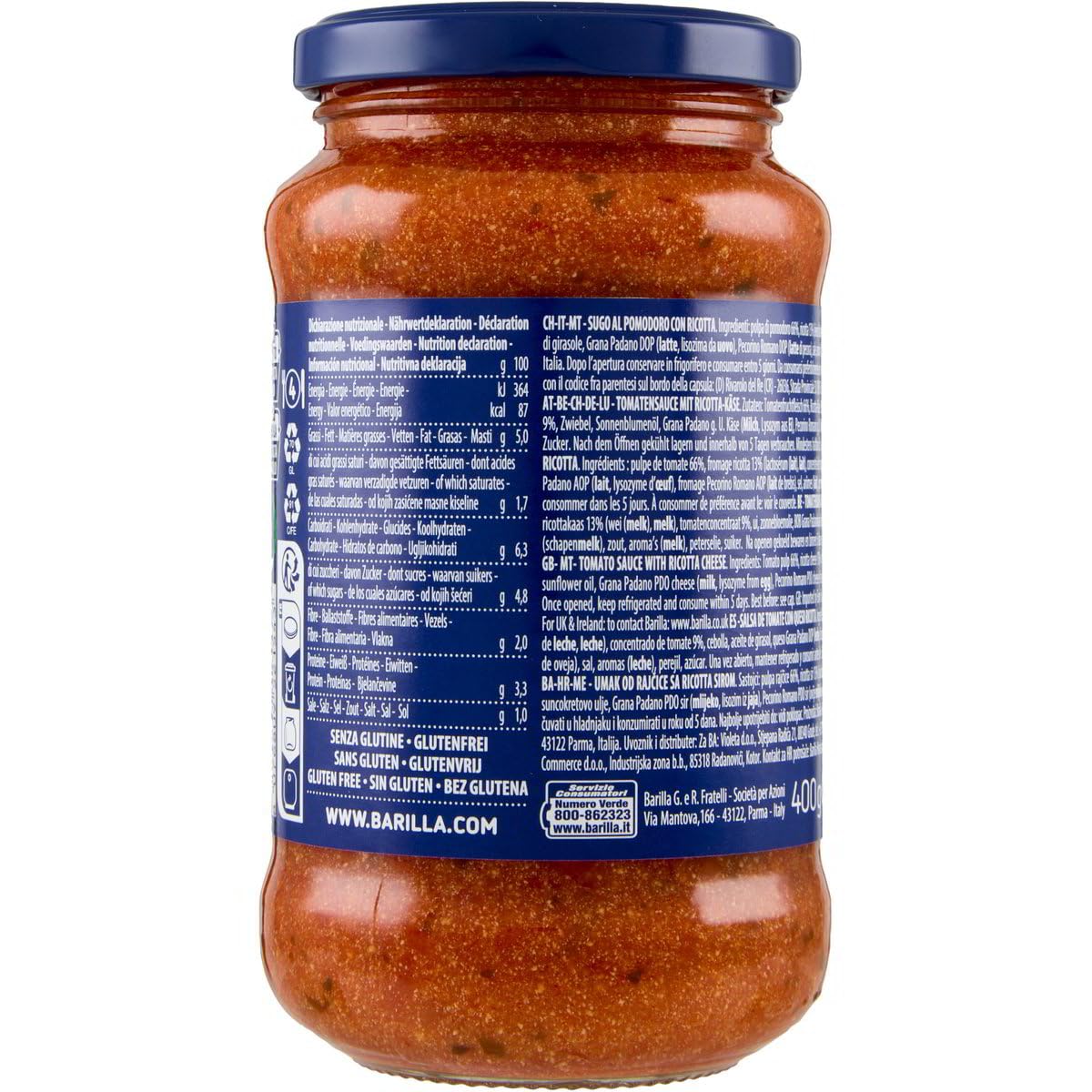Italian Gourmet Ricotta Pasta-Sauce, sugo pomodoro cremoso mild 12 x 400g
