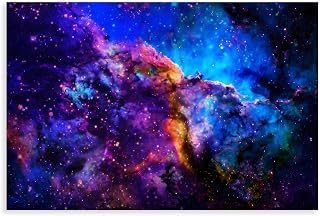 JDBeehpy Milky Way wall art Paintings Starry Sky Print Interstellar Poster Astronomy with Wrappd Canvas Wooden Frameless Decor for Childrens'room Studyroom 16x24inch(40x60cm)