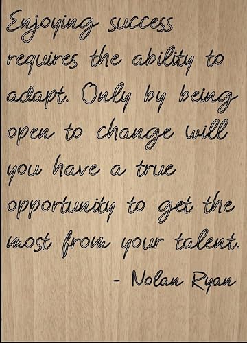 Mundus Souvenirs disfrutar del éxito requiere la habilidad de. Cita de Nolan Ryan, placa de madera grabada con láser, tamaño 8 x 10 pulgadas.