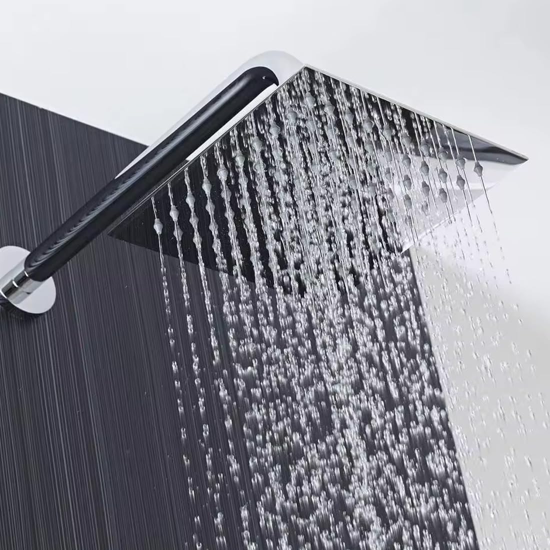 Imaashi Stainless Steel Ultra Sleek/Silm Rain Showerhead Chrome Finish Square Overhead Shower with Easy-Clean Silicone Nozzles Long-Lasting Performance & Rust Resistance witout Shower Arm (12x12) 2