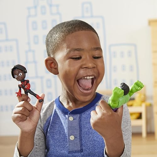 Miniatura 4 de Spider-Man Marvel Spidey and His Amazing Friends Hero Reveal - Paquete de 2 figuras de acción, máscara Flip Feature, Miles Morales and Hulk, 3 en