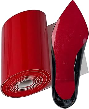 Red Smooth Sole Protector Compatible with Christian Louboutin, Perfect Color-Matched Red Bottom Guard & Repair Kit, Pantone 18-1663, Anti-Slip Shoe Grips 40x4.5