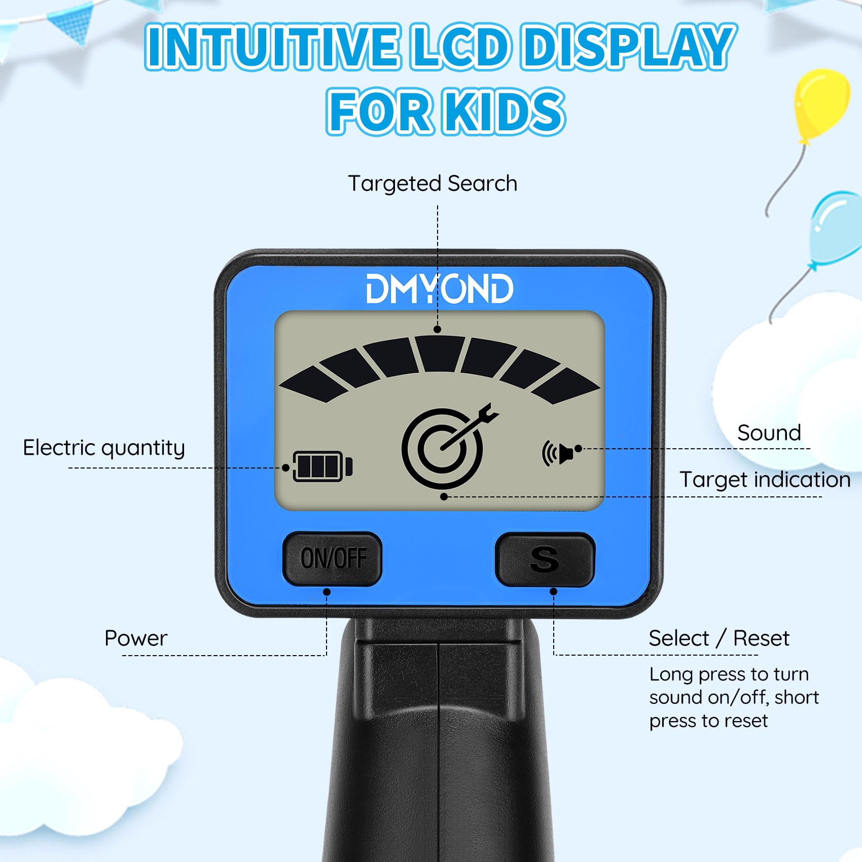 Dmyond Metal Detector for Kids - 7.6