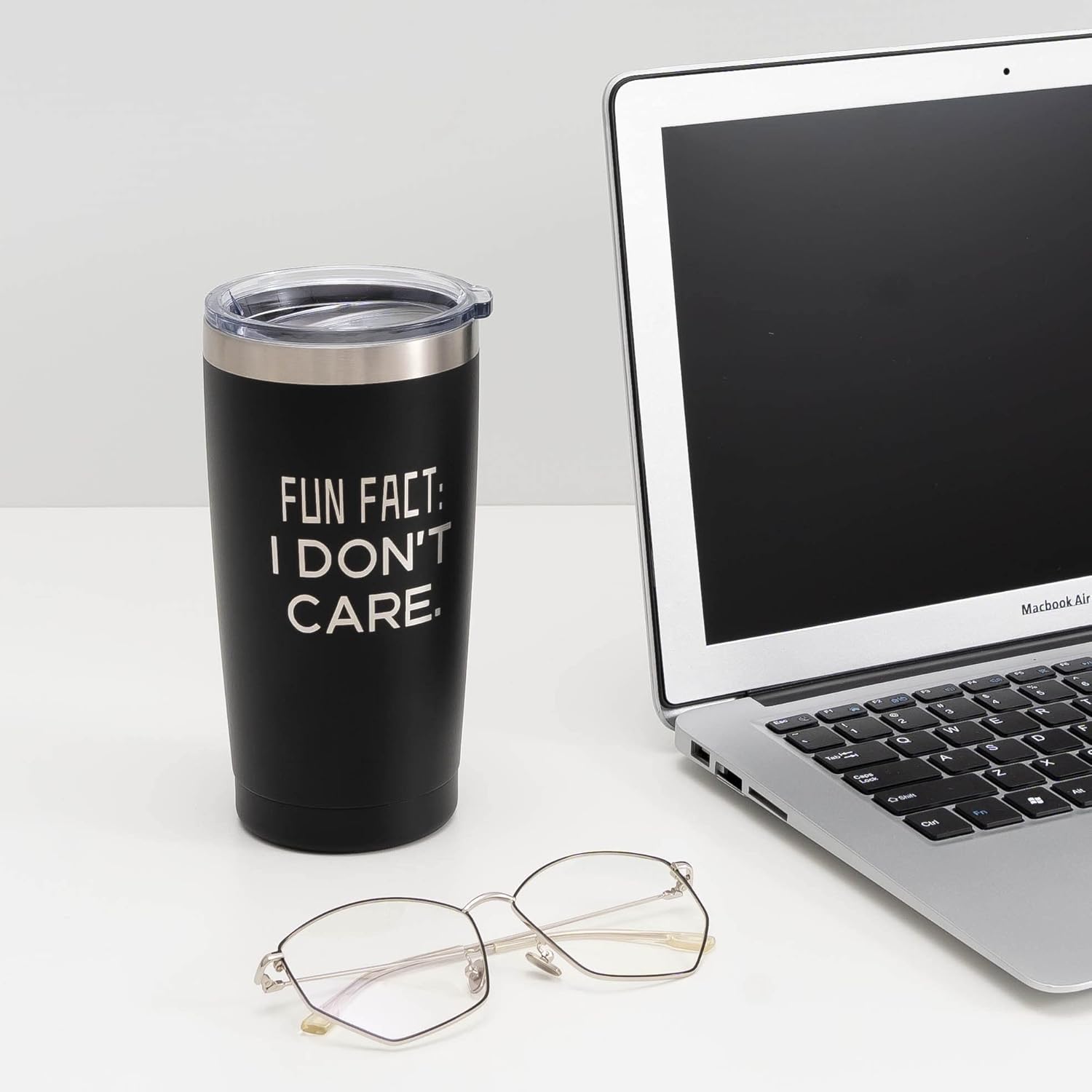 Fun Fact I Don't Care Coffee Mug - Sarcasm Sarcastic Humorous Very Funny Saying Engraved Tumbler - Birthday Fathers Day Men Gifts for Dad, Friends, Brother, Coworker, Colleague, Doctor, Teacher, Nurse - Image 3
