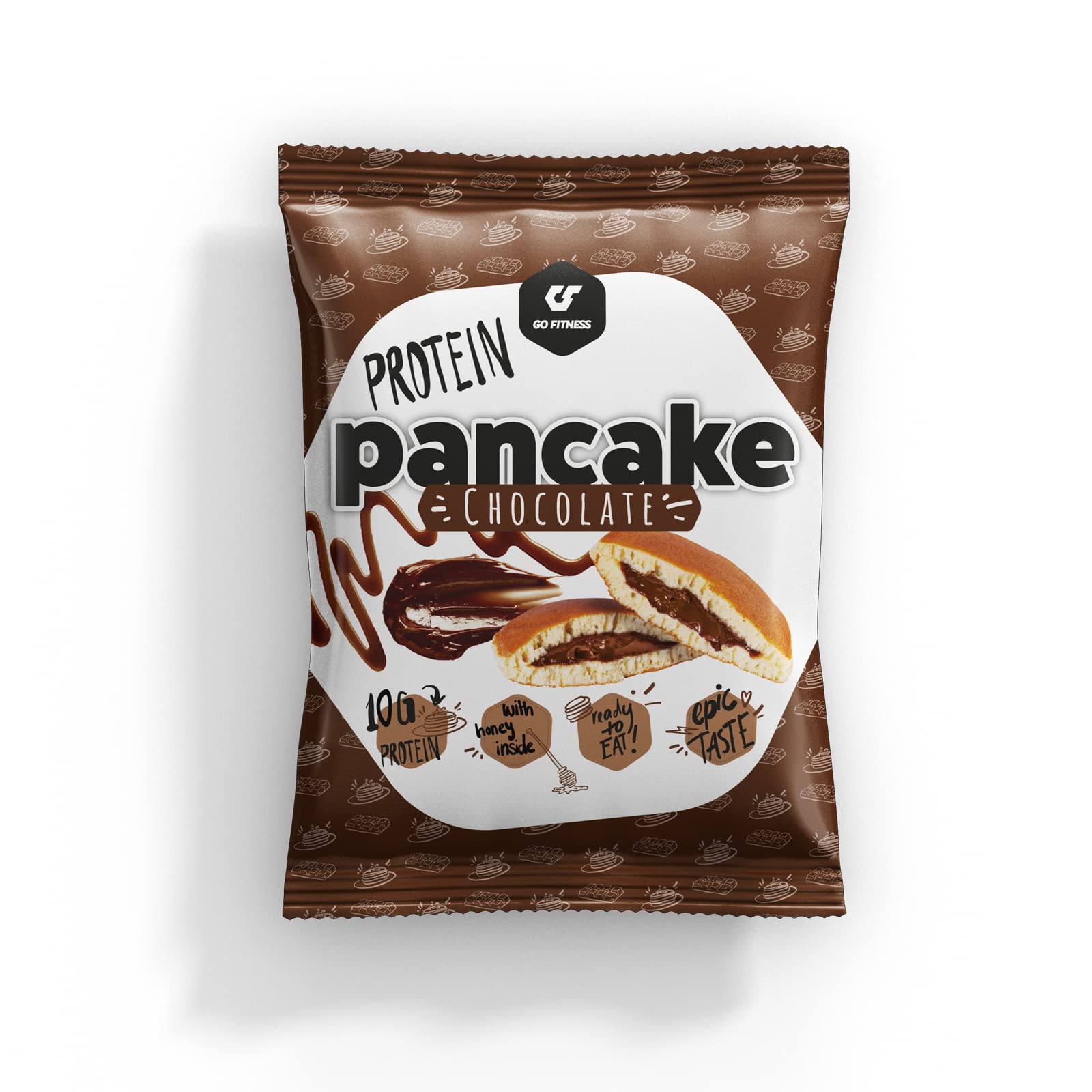 Go Fitness 12 Protein Pancakes - [12 x 50 gramm ] Schoko High Protein Snack, frisch gebacken & extrem lecker - Eiweißriegel alternative mit 13g Eiweiß pro Pancake
