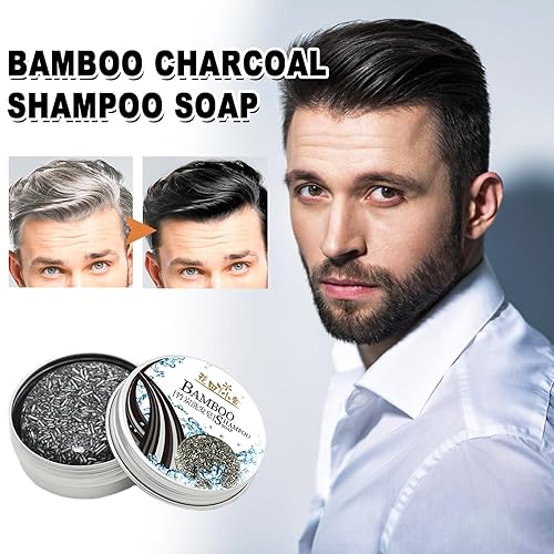 Miniatura 5 de Barra de champú para oscurecer el cabello, jabón de cobertura de cabello gris, jabón de champú para cabello negro y grueso, jabón de champú de