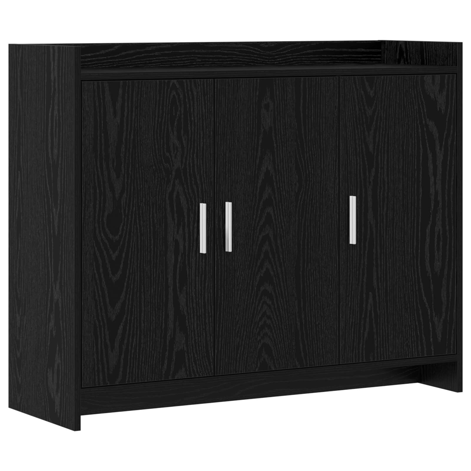 Credenza in rovere nero, 98,5 x 33 x 80 cm, credenza a 3 ante