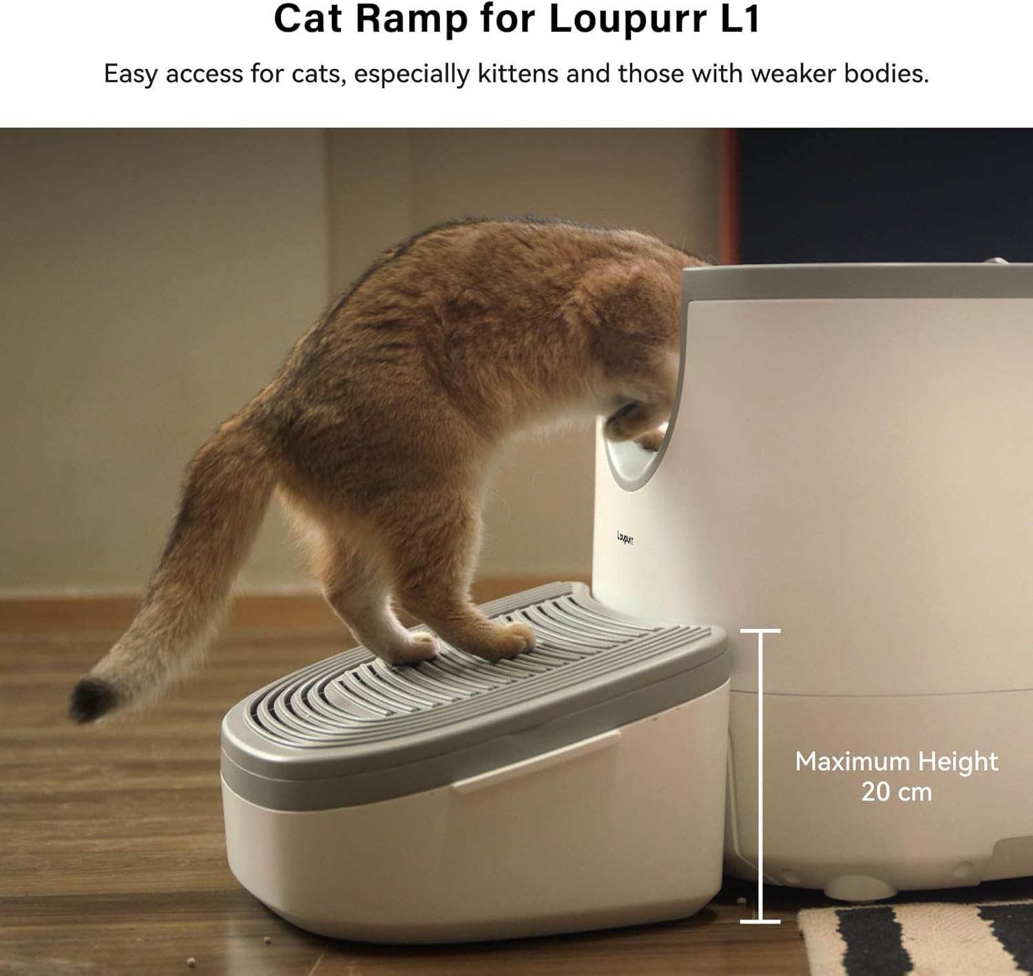 Cat Ramp with Storage, Sturdy & Stable Kitty Steps for L1 Automatic Self-Cleaning Litter Box