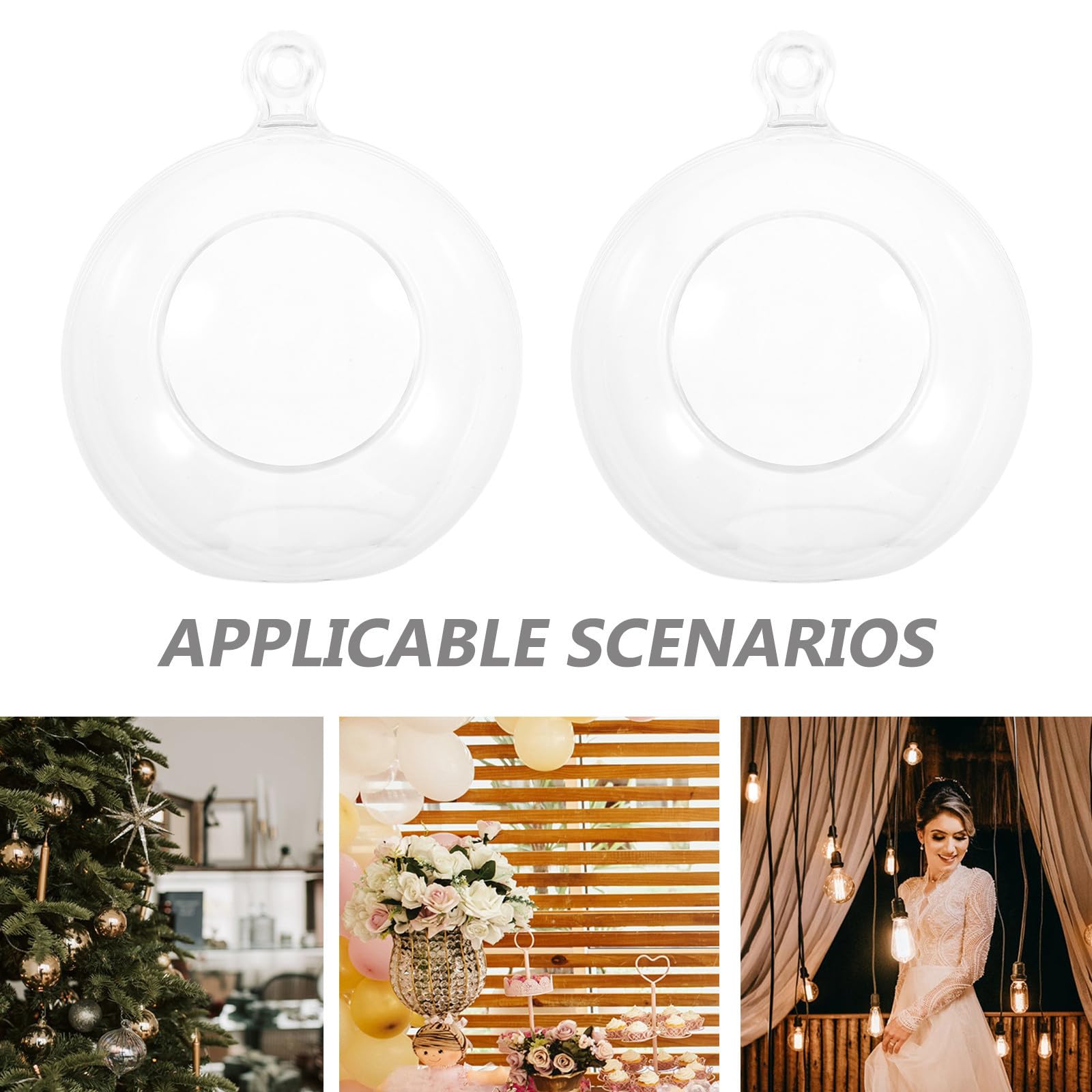 Toyvian 48 Piezas Colgante de Bola de Navidad de Acrílico Transparente de