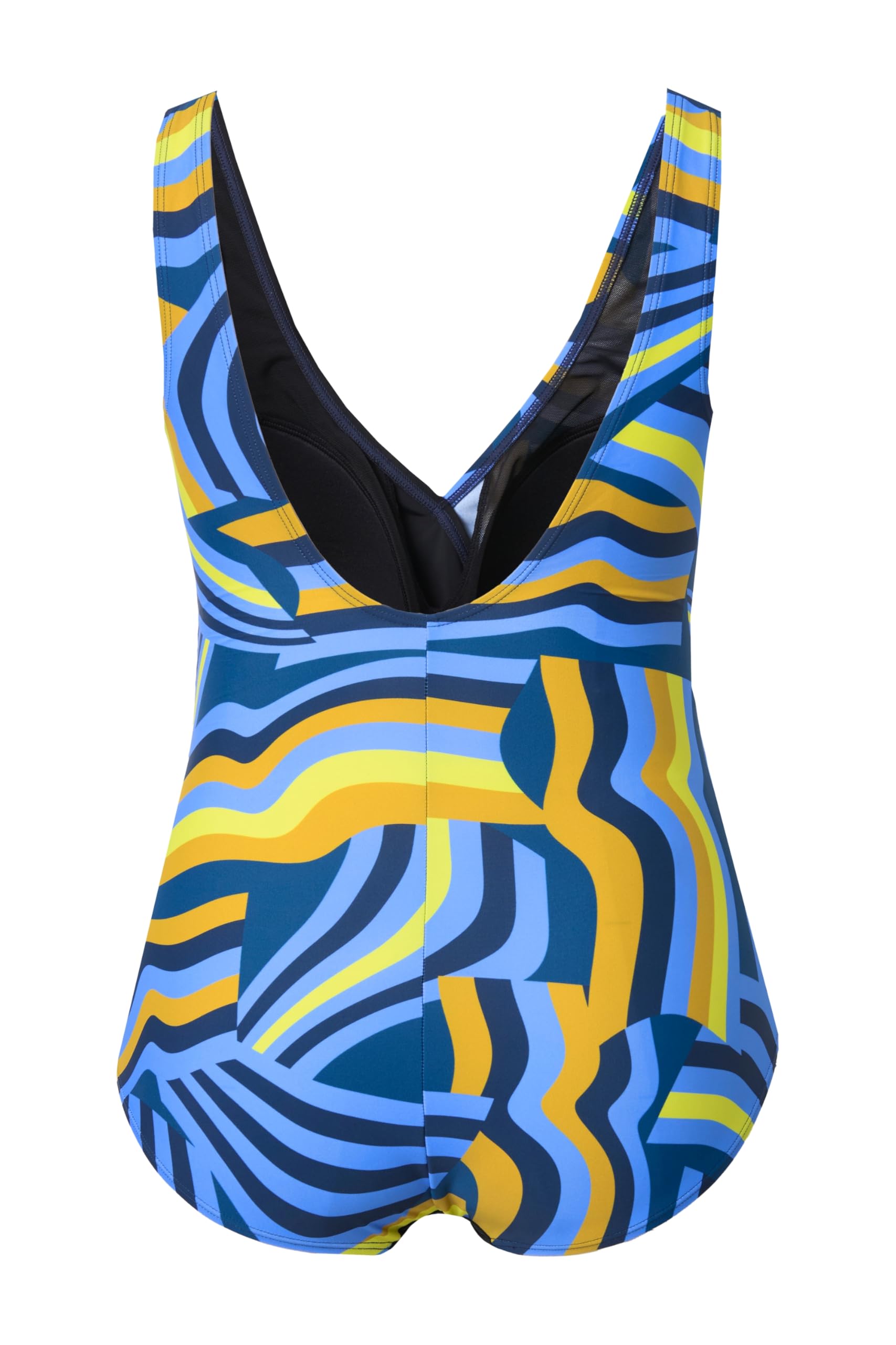 Ulla Popken Femme Grandes Tailles Maillot de Bain, Style Cache-cœur. Bonnets Souples. Anneau Fantaisie. Matière recyclée 835791