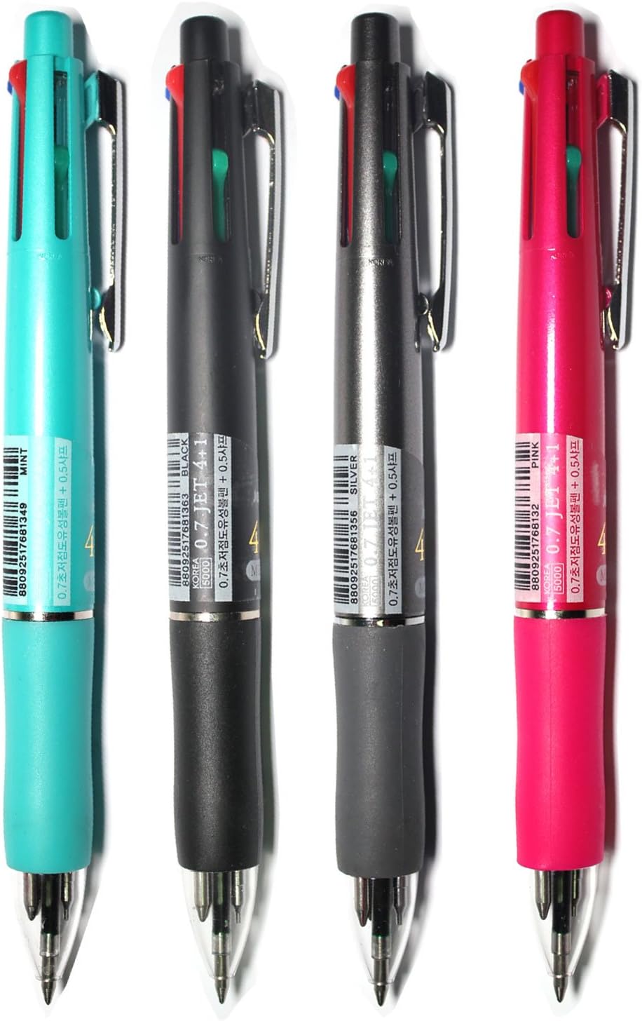 Java Jet 4+1 Multi-Pen 4 Color 0.7mm Ball Point Pen,0.5mm Mechanical Pen - 4 pcs