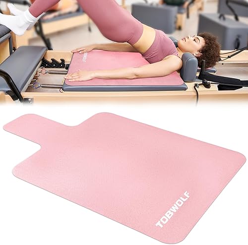 Miniatura 9 de TOBWOLF Toalla antideslizante para pilates reformer, 39 x 24 pulgadas, suave tapete de pilates para reformer con superficie de forro polar y