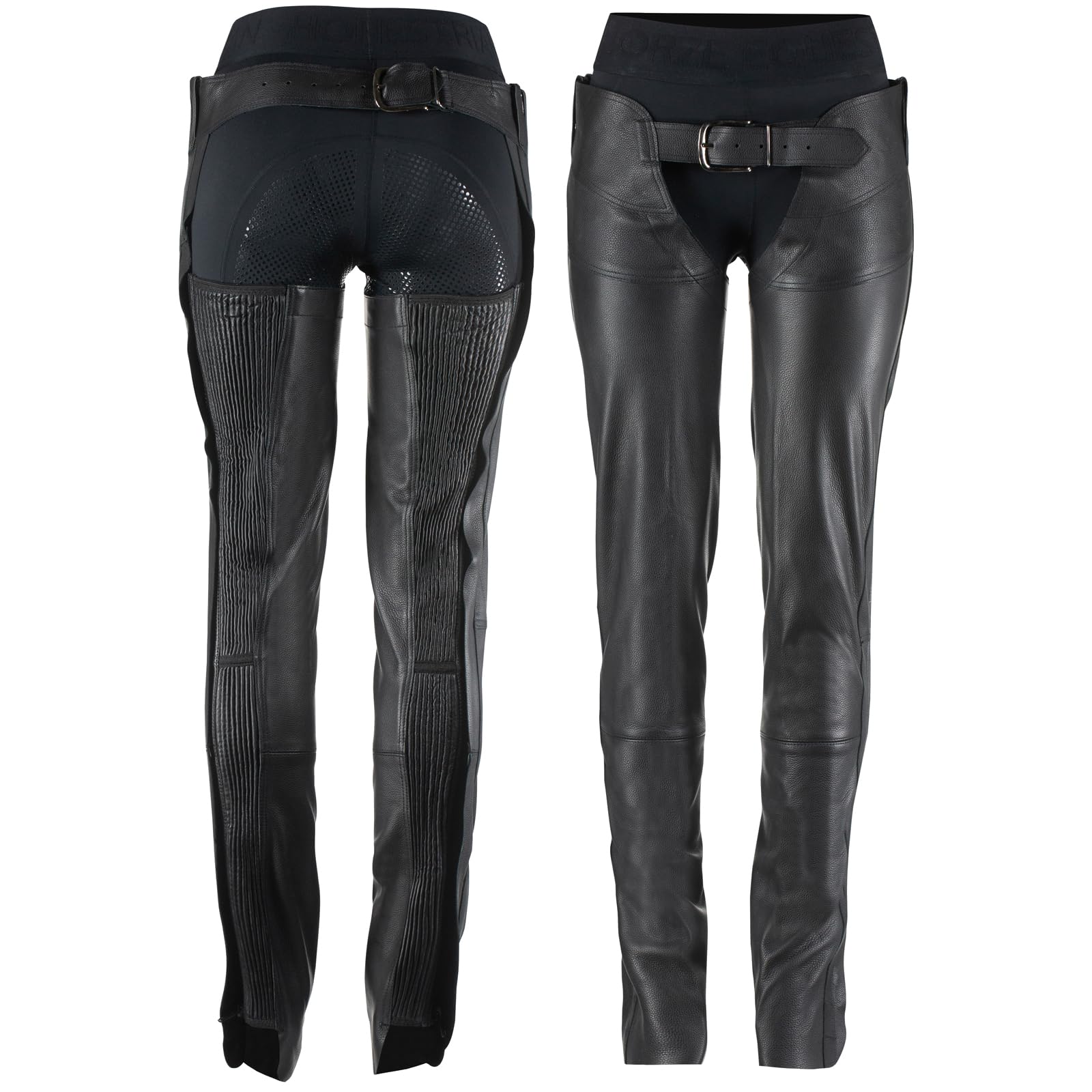 HORZE Chaps en Cuir Blake, Noir, L