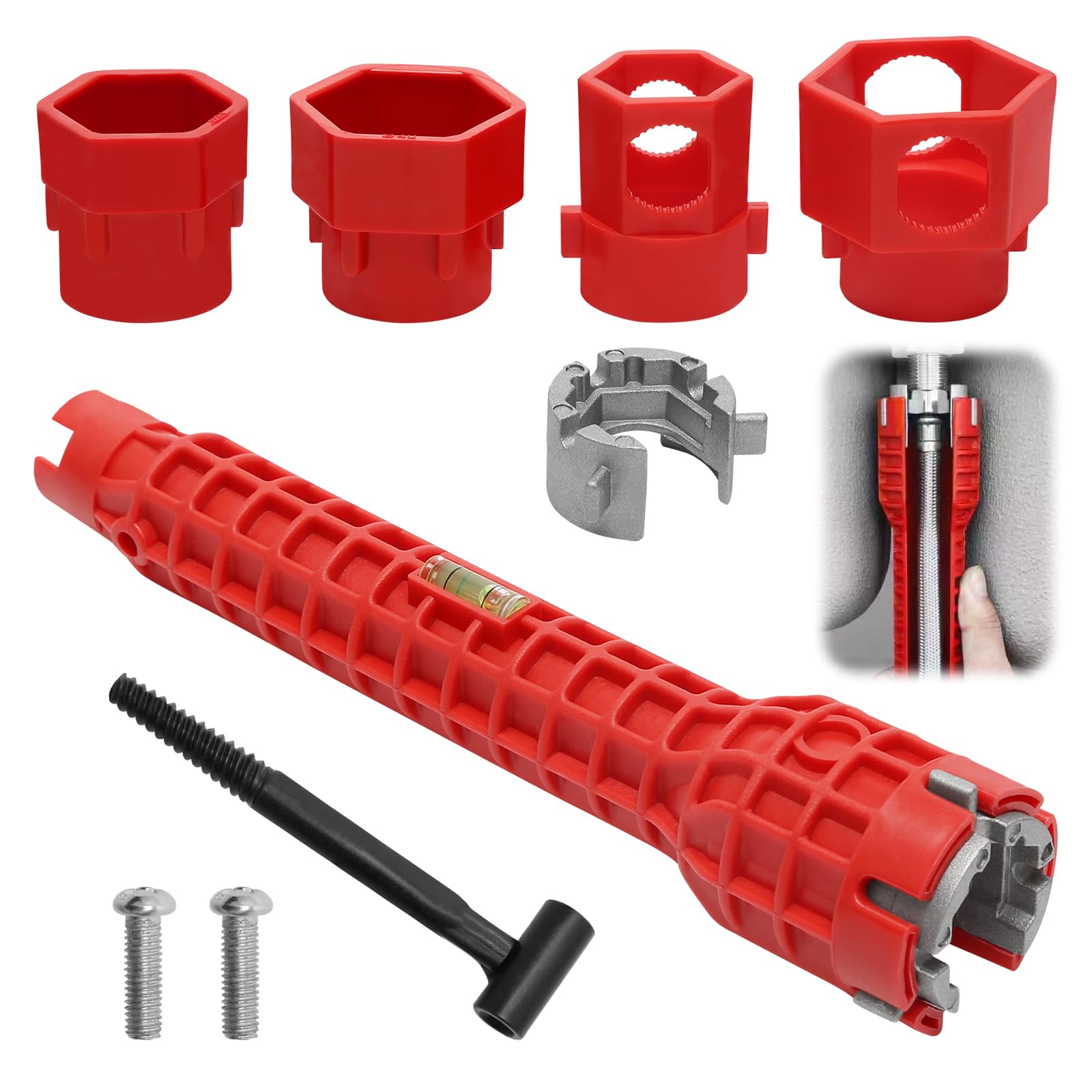 Chiave Multiuso 14 In 1 Per Rubinetti | Chiave A Tubo Sottolavello | Manico Esteso 25cm | Per Cucina E Bagno - Foto 6