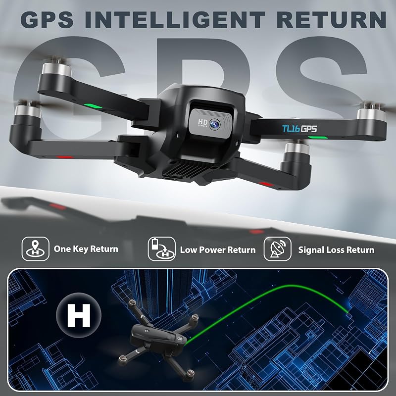 Tolatoyus TL16 GPS Drón 4K Kamerával - Kefementes Motor, 5G WiFi FPV, Követés Funkcióval, 249g Alatti, Összecsukható Quadcopter Kezdőknek