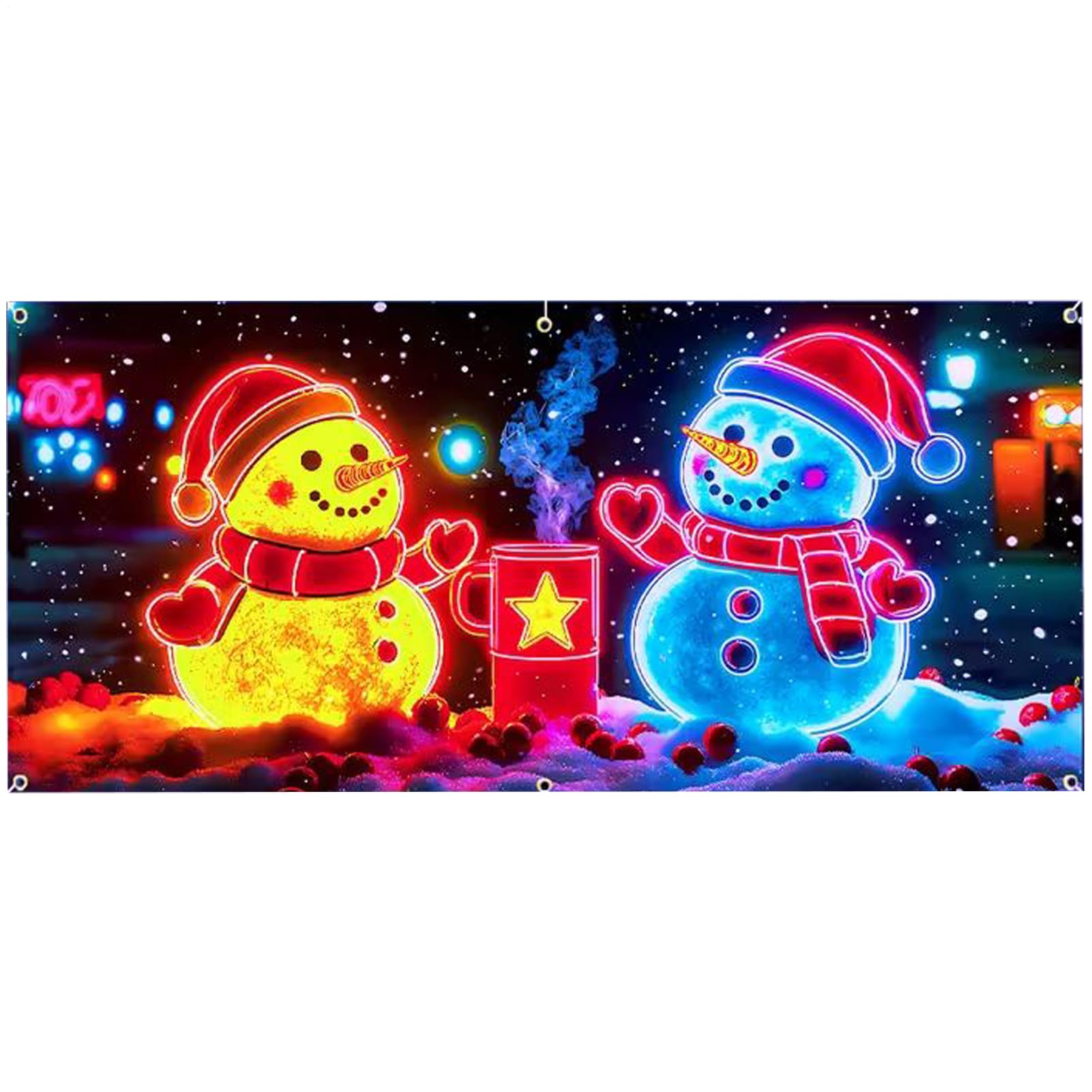Housse de noël grand format décoration de porte garage led jardin
