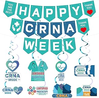 Supervitae 33 Pcs Certified Registered Nurse Anesthetists Week Banner CRNA Week Party Supply Hanging Wall Party Decor Holiday Celebrating Events for Hospital Team Festival Supplies