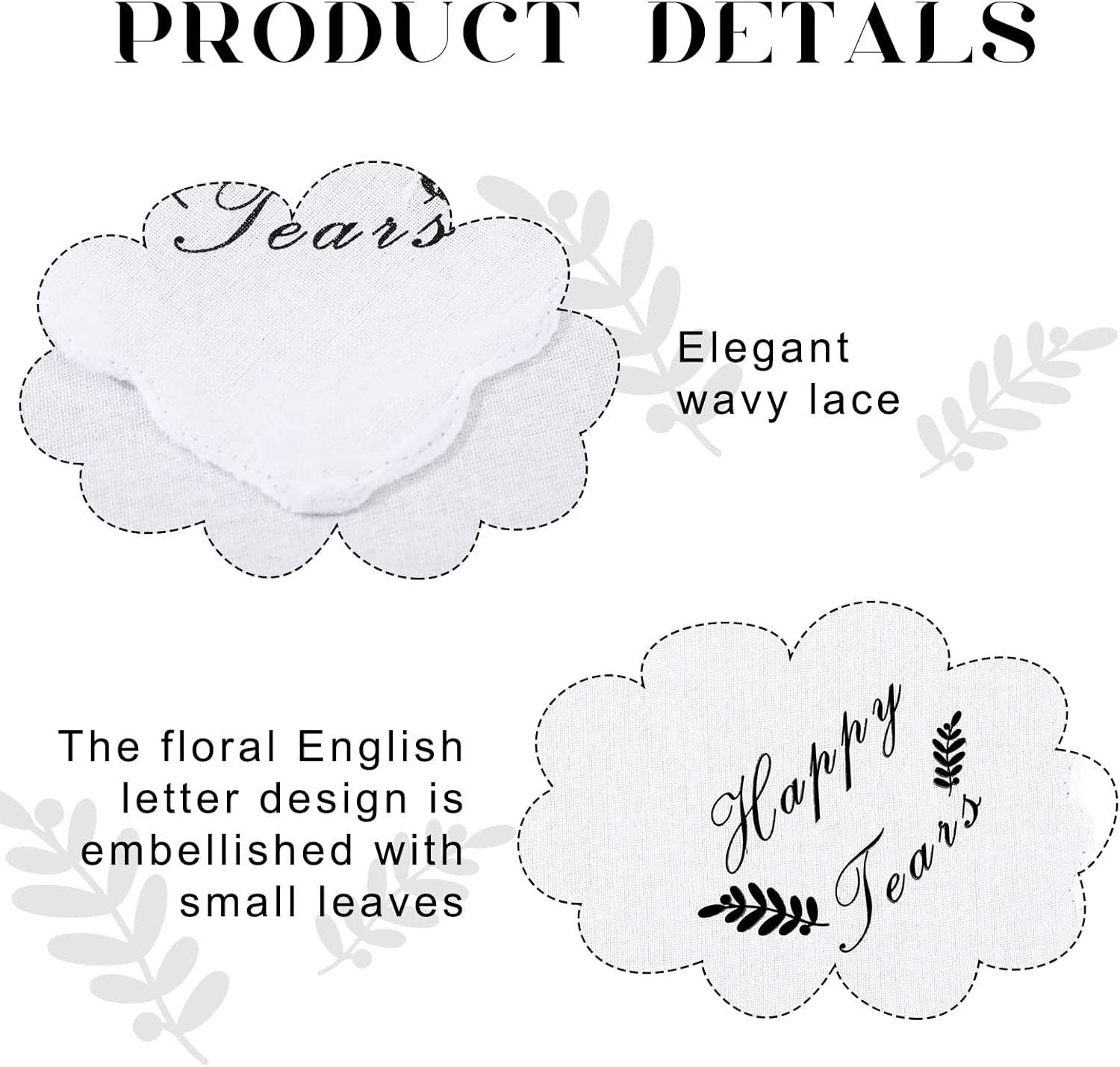 Newwiee 50 Pcs Happy Tears Handkerchiefs Wedding Handkerchiefs Bulk Bride Gifts Accessories for Wedding Big Day Fun - Image 2