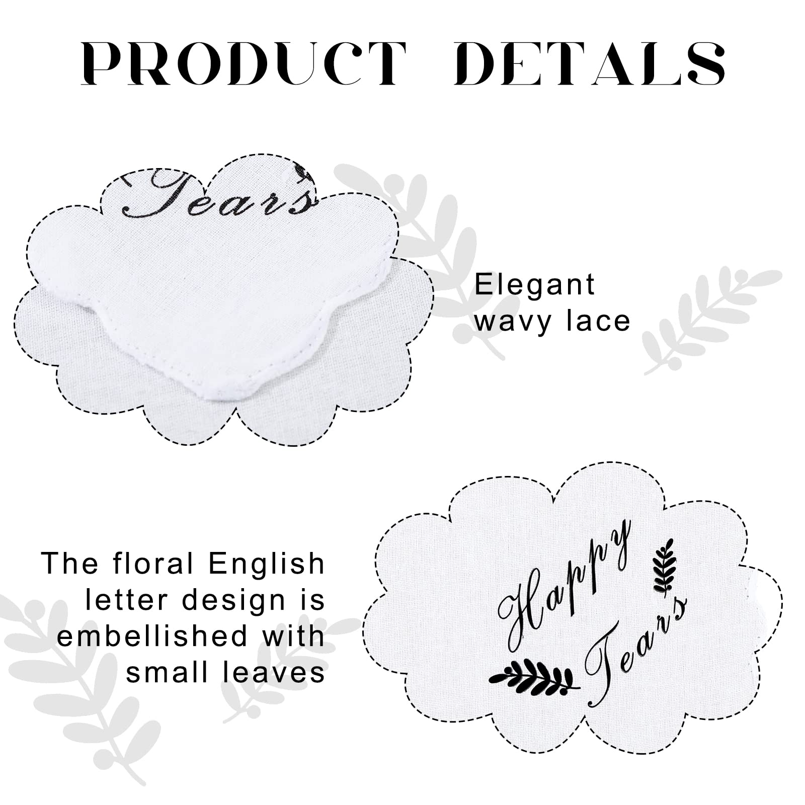 Newwiee 50 Pcs Wedding Handkerchiefs - Happy Tears Gifts for Wedding Day Fun