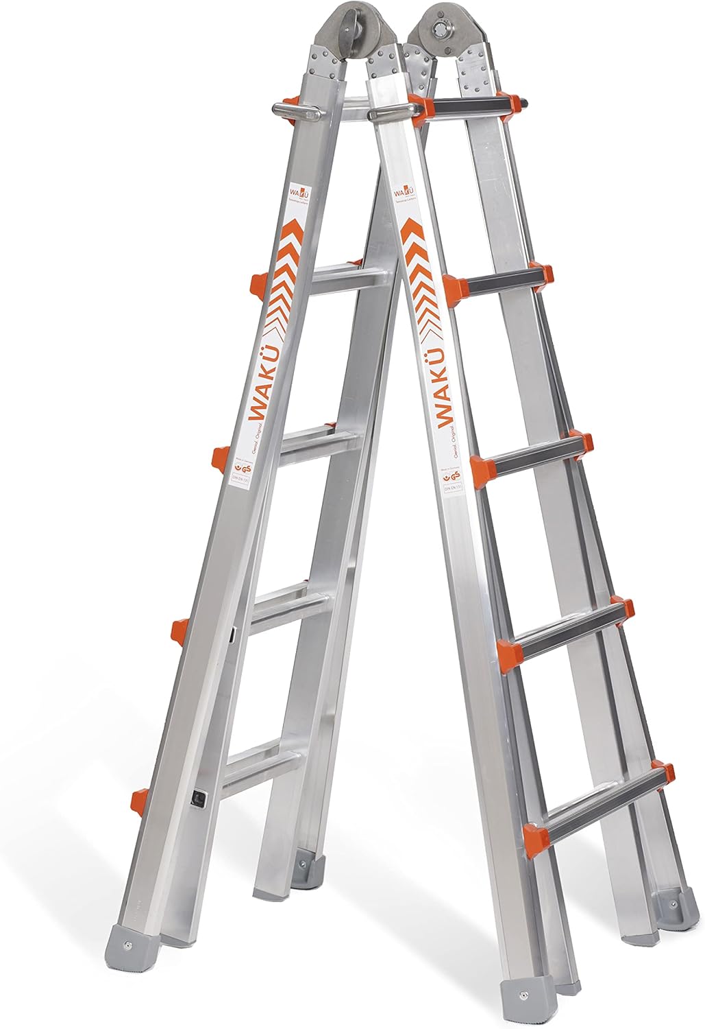 1.57 m 5.30 m telescopic ladders, the original "Made in Germany", height adjustable as leaning