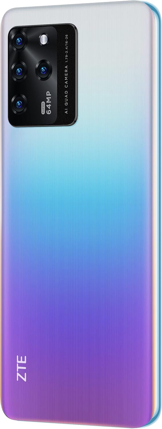 ZTE Blade V30 rear view showing the quad camera module and ZTE logo