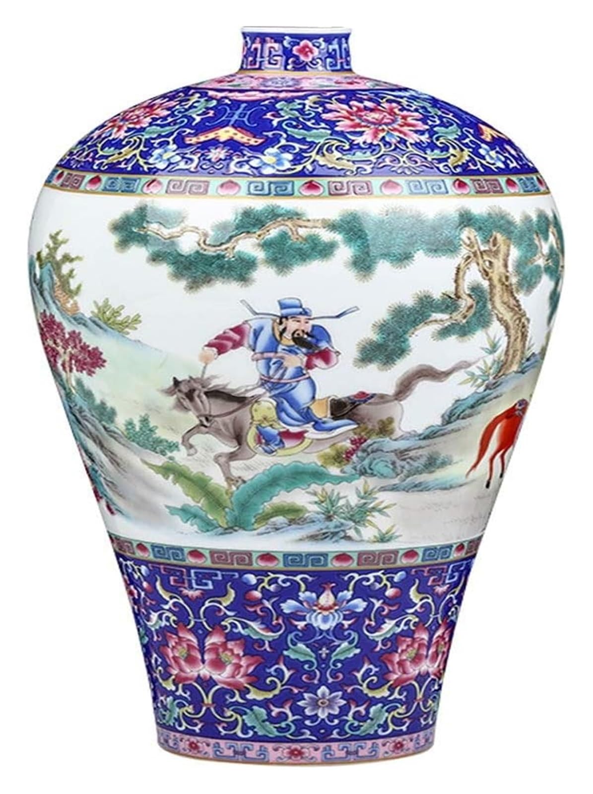 SnamicE Vase Tabletop Classic Ceramic Flower Vases Large Enamel Ceramic Vases, Floor-to-Ceiling Decorative Vases in The Family Living Room, Chinese Paintings 32cm,