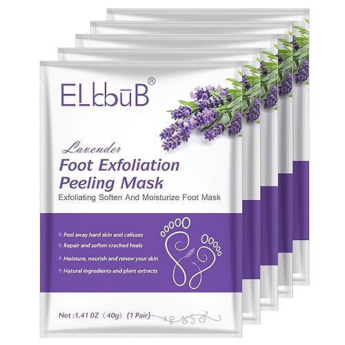 Mascarilla exfoliante para pies - (paquete de 5) descamación de callosidades y células muertas de la piel, para pies suaves al tacto, bebés, hombres