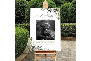 Editable Greenery Celebration of Life Welcome Sign