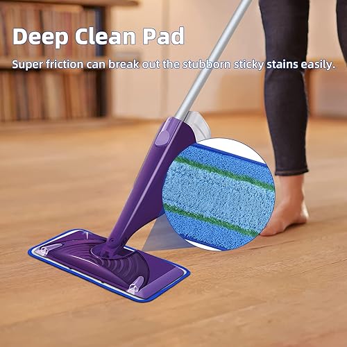 Miniatura 7 de Paquete de 8 almohadillas reutilizables para trapeador Swiffer WetJet, almohadilla de repuesto de microfibra de limpieza profunda para pisos