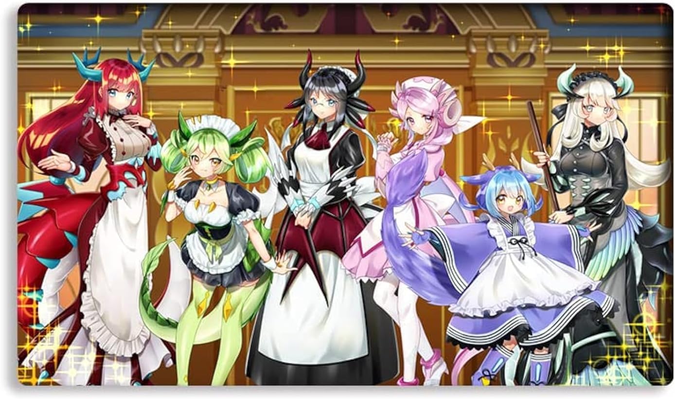 New Duel Playmat Dragonmaid Deck TCG CCG Trading Card Game Mat + Free Bag