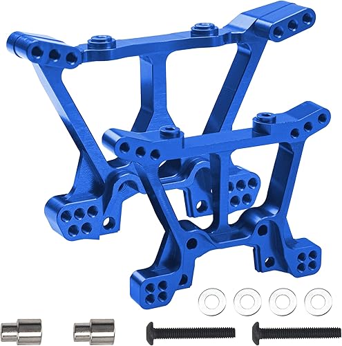 Piezas de actualización de torre de choque delantera y trasera de aleación de aluminio compatibles con 110 Traxxas Slash 4x4 4WD RC Car Reemplazo de