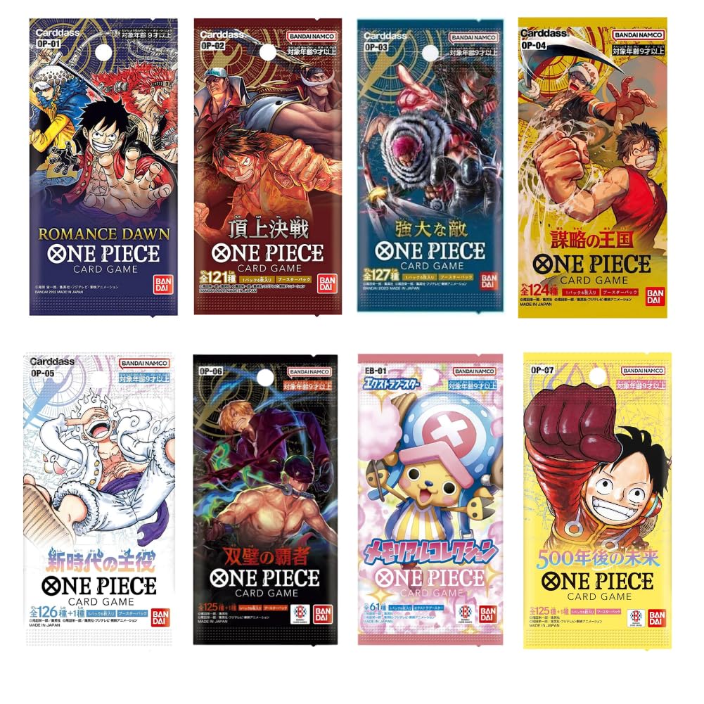 One Piece Cards Pack Bundle: Ideal for One Piece TCG Enthusiasts, Anime Fans, Card Collectors, Comprehensive One Piece Card Collection by TraderzTCG (8 Pack Bundle)