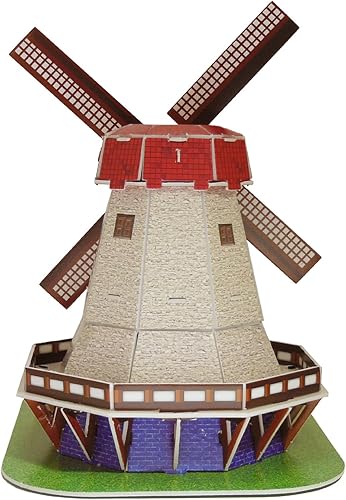 Miniatura 4 de Rompecabezas creativo 3D modelo de papel Holland Windmill DIY Fun & Educational Toys World Great Architecture Series, 45 piezas