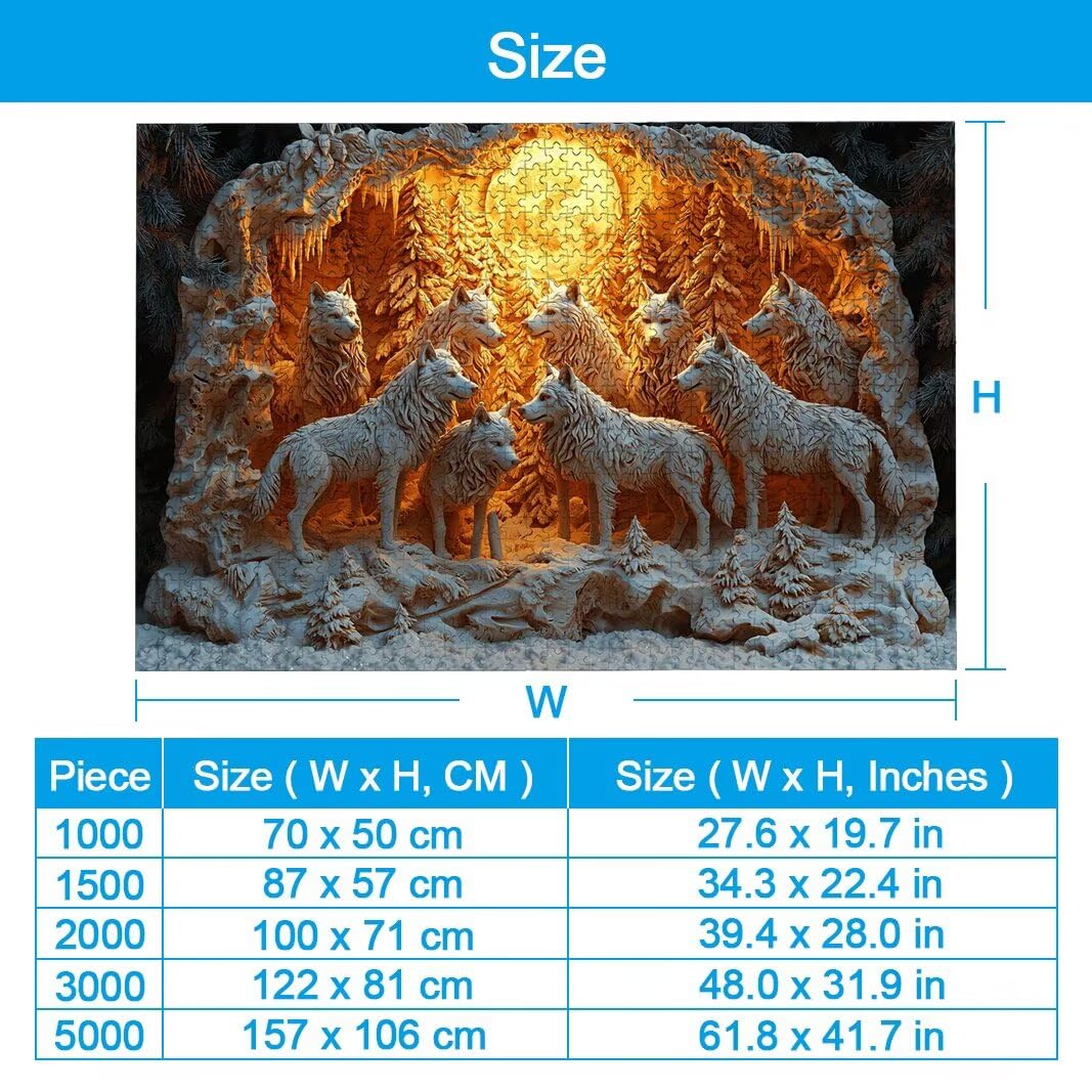 Puzzle 1500 Pièces Adultes, Puzzle 1500 Pieces Loup, Cadeau Femme -2190