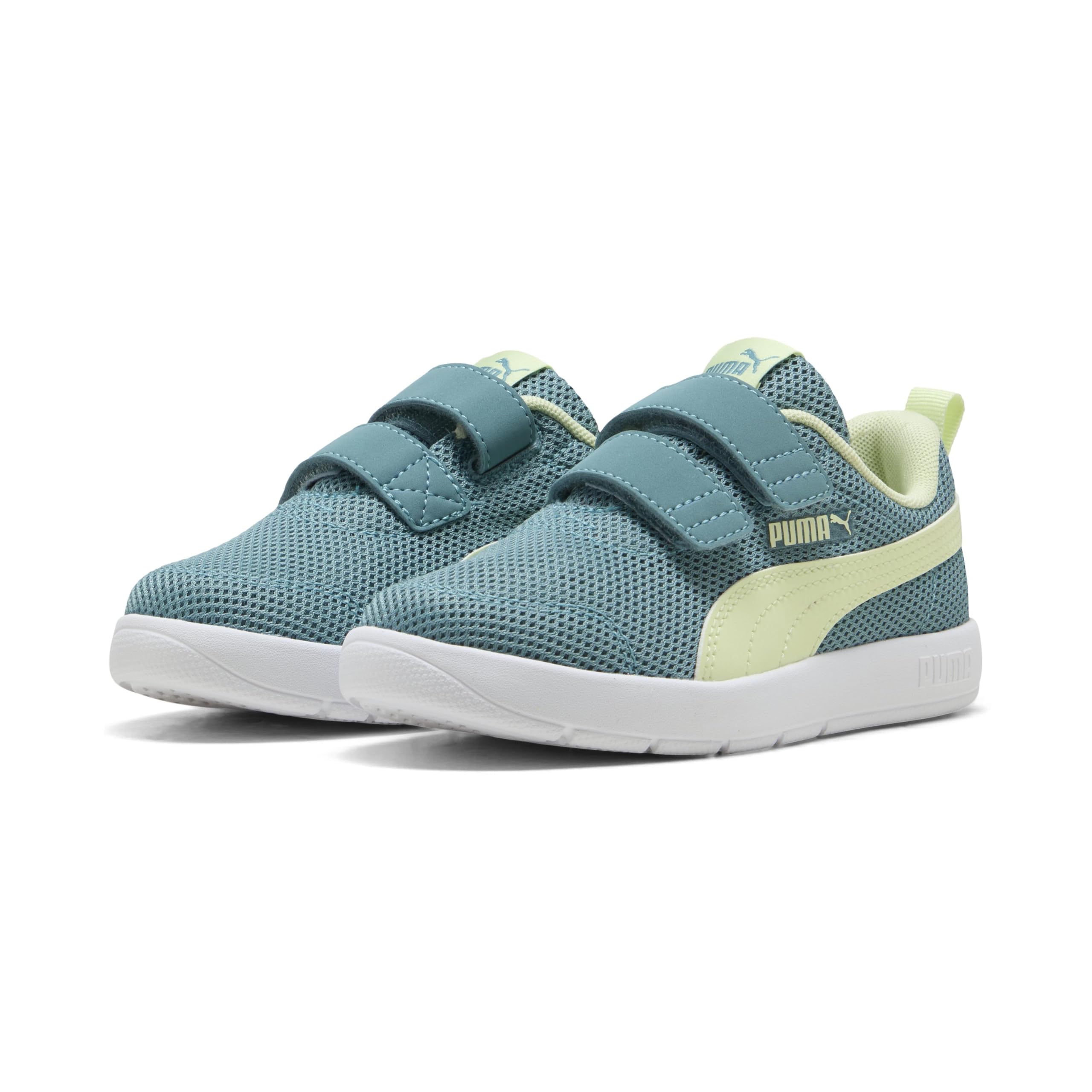 Courtflex V3 Mesh PS Unisex Çocuk Spor Ayakkabı, Baltic Sea Blue-Apple Spritz, 35