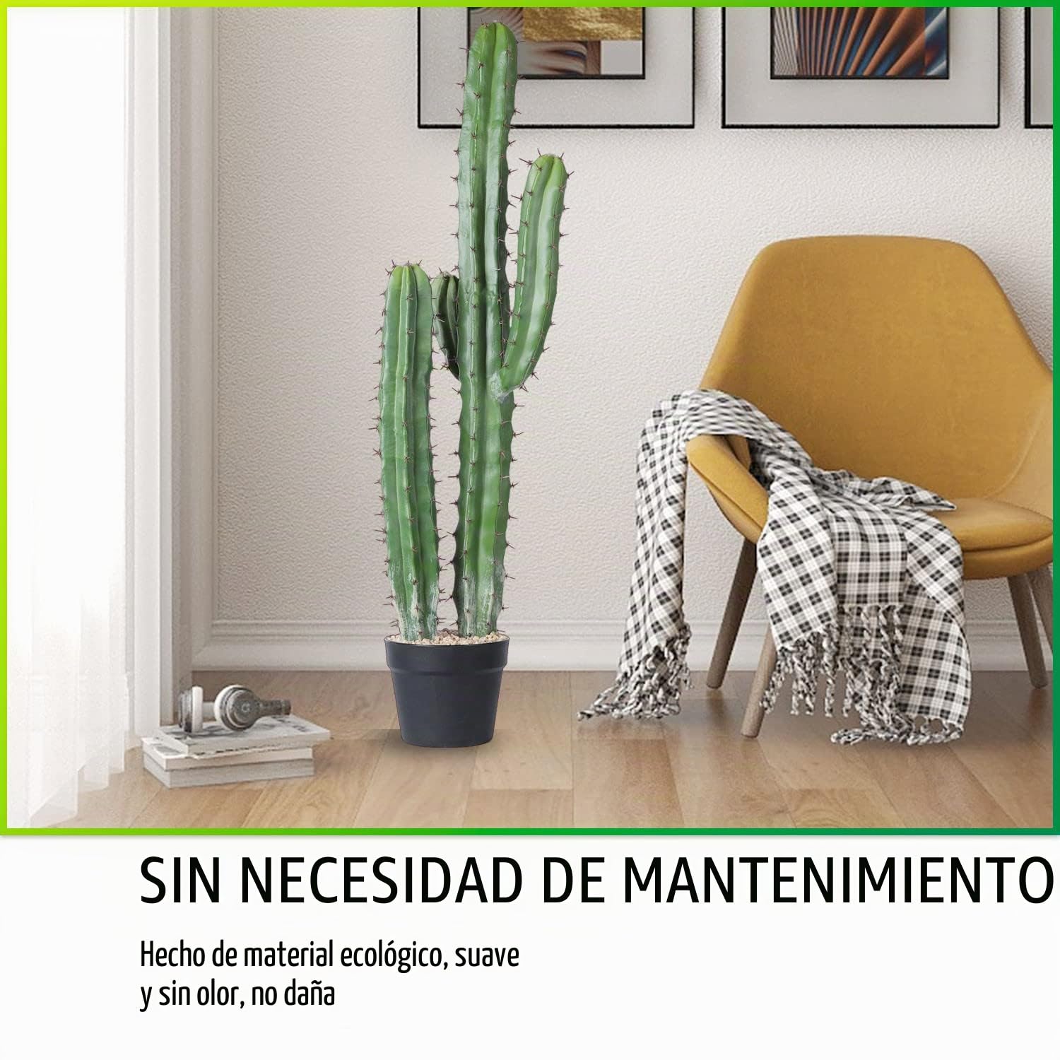 Cactus Artificial Grande de 36 Pulgadas, Plantas de Cactus Artificiales para decoración del hogar, jardín, Oficina, Tienda