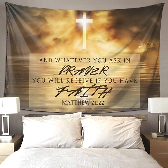 Buy Christian Tapestry Wall Hanging for Bedroom Aesthetic Inspirational Quote Bible Verses Wall